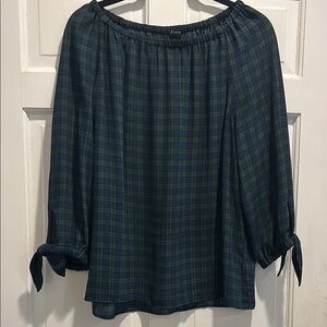 Talbots Women's Green Plaid Top